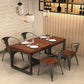 Industrial Rectangle Dining Room Table Solid Wood Trestle Base Dining Table