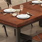 Industrial Rectangle Dining Room Table Solid Wood Trestle Base Dining Table