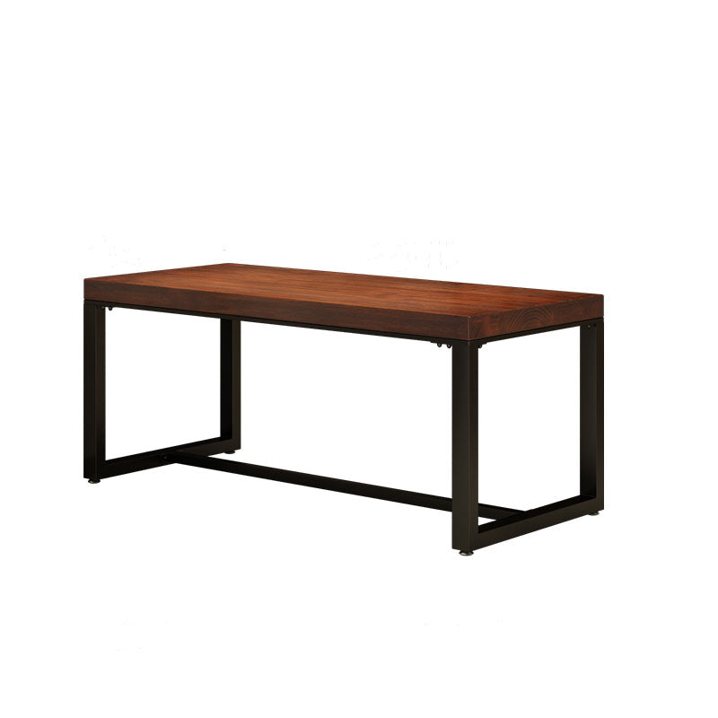 Industrial Rectangle Dining Room Table Solid Wood Trestle Base Dining Table