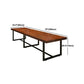 Industrial Rectangle Dining Room Table Solid Wood Trestle Base Dining Table