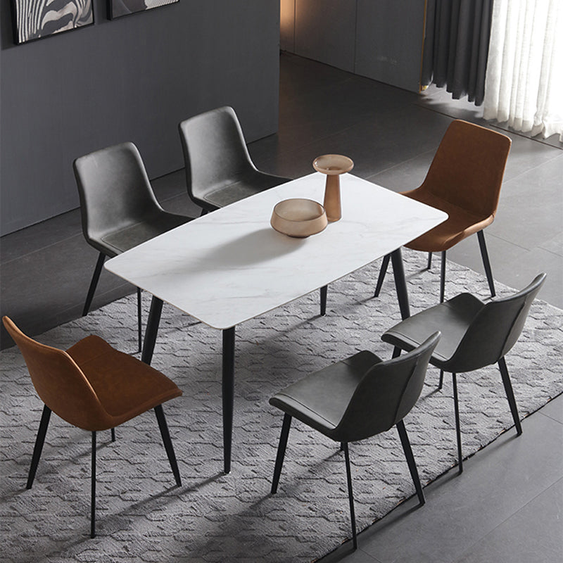 Rechthoek moderne stenen tafel standaard hoogte eettafel met 4 poten