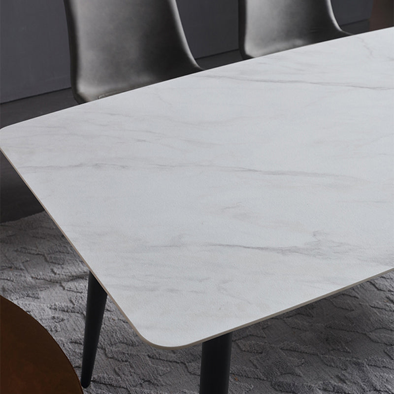Rechthoek moderne stenen tafel standaard hoogte eettafel met 4 poten