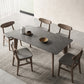 Rectangle Modern DiningTable Sintered Stone Top Ash Base Table with 4 Legs