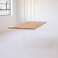 Acrylic Base Dinner Room Kitchen Table Modern Rectangle Natural Dining Table