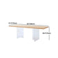 Acrylic Base Dinner Room Kitchen Table Modern Rectangle Natural Dining Table