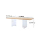 Acrylic Base Dinner Room Kitchen Table Modern Rectangle Natural Dining Table