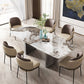 Modern Style Dining Table Sintered Stone Rectangle Table with Stainless Steel Base