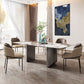 Modern Style Dining Table Sintered Stone Rectangle Table with Stainless Steel Base