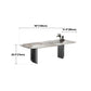 Modern Style Dining Table Sintered Stone Rectangle Table with Stainless Steel Base