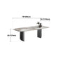 Modern Style Dining Table Sintered Stone Rectangle Table with Stainless Steel Base
