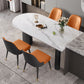 Modern White and Black Dinner Table Stone Top Tripod Base Dining Table Clearhalo 'Dining Tables & Seating' 'Dining Tables' 'dining_table' 'furn' 'furn_dining_table' 'Furniture' 'Kitchen & Dining Furniture' 5716398
