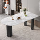 Modern White and Black Dinner Table Stone Top Tripod Base Dining Table Clearhalo 'Dining Tables & Seating' 'Dining Tables' 'dining_table' 'furn' 'furn_dining_table' 'Furniture' 'Kitchen & Dining Furniture' 5716402