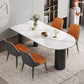 Modern White and Black Dinner Table Stone Top Tripod Base Dining Table Clearhalo 'Dining Tables & Seating' 'Dining Tables' 'dining_table' 'furn' 'furn_dining_table' 'Furniture' 'Kitchen & Dining Furniture' 5716403