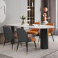 Modern White and Black Dinner Table Stone Top Tripod Base Dining Table Clearhalo 'Dining Tables & Seating' 'Dining Tables' 'dining_table' 'furn' 'furn_dining_table' 'Furniture' 'Kitchen & Dining Furniture' 5716404