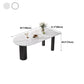 Modern White and Black Dinner Table Stone Top Tripod Base Dining Table Clearhalo 'Dining Tables & Seating' 'Dining Tables' 'dining_table' 'furn' 'furn_dining_table' 'Furniture' 'Kitchen & Dining Furniture' 5716408