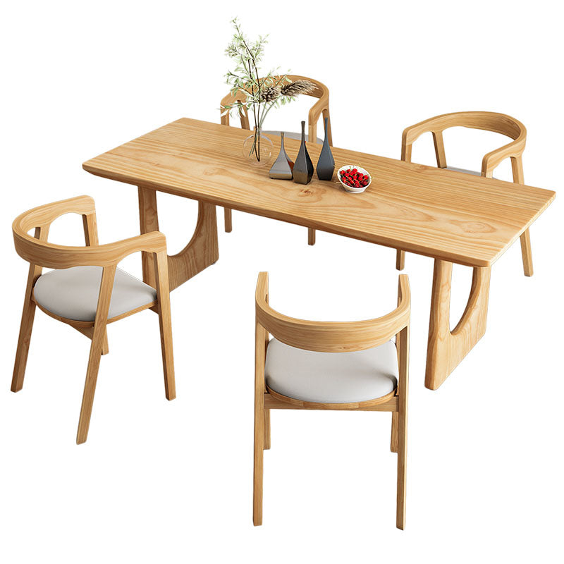Mesa de comedor con base natural rectangular moderna de madera maciza de pino mesa de cocina para comedor