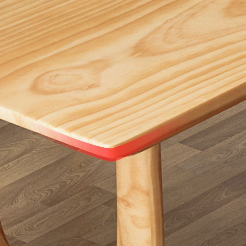 Mesa de comedor con base natural rectangular moderna de madera maciza de pino mesa de cocina para comedor