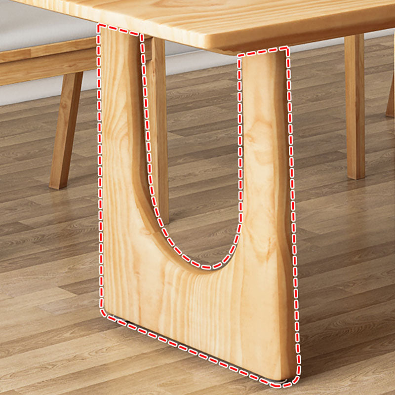 Mesa de comedor con base natural rectangular moderna de madera maciza de pino mesa de cocina para comedor