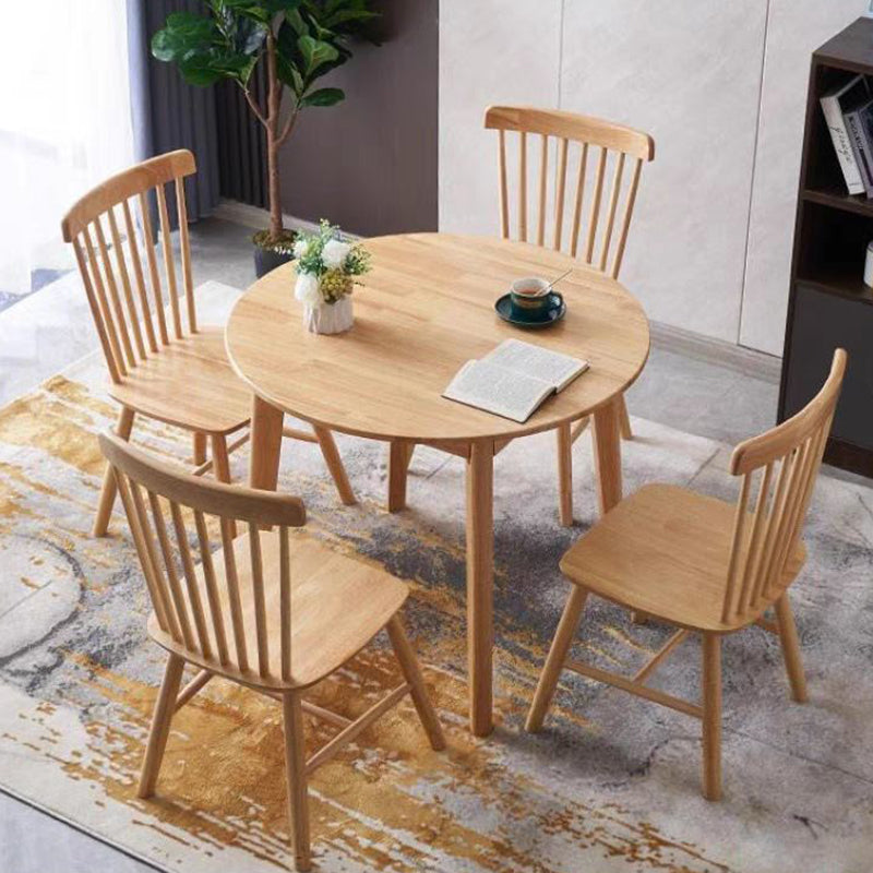 Modern Brown in Pine Dinning Table Round Dining Table for Kitchen 27.6"L x 27.6"W x 29.5"H Without Chairs Clearhalo 'Dining Tables & Seating' 'Dining Tables' 'dining_table' 'furn' 'furn_dining_table' 'Furniture' 'Kitchen & Dining Furniture' 5716490