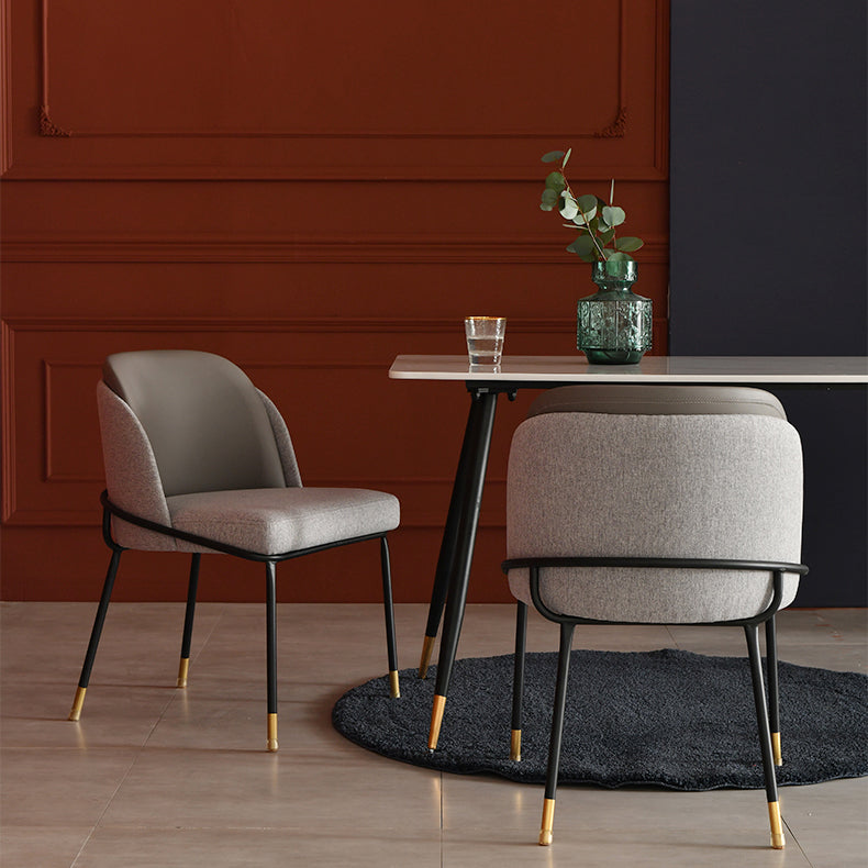 Noordse stijl gestoffeerde armloze eetkamerstoelen stoere rugstoel