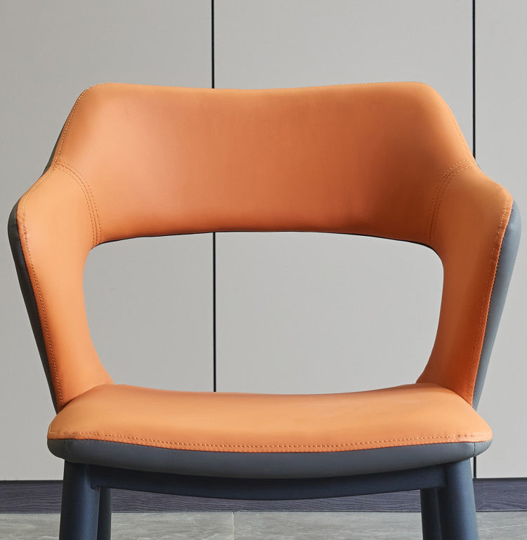 Sedie da cucina in stile contemporaneo braccio da pranzo sedia posteriore aperta con gambe metalliche