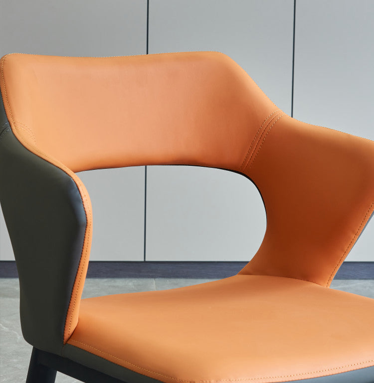 Sedie da cucina in stile contemporaneo braccio da pranzo sedia posteriore aperta con gambe metalliche