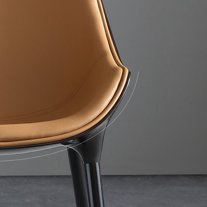 Contemporary Faux Leather Dining Chair Metal Dining Arm Chairs for Home Use Clearhalo 'Dining Chairs' 'Dining Tables & Seating' 'dining_chair' 'furn' 'furn_dining_chair' 'Furniture' 'Kitchen & Dining Furniture' 5716575