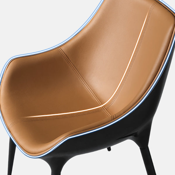 Contemporary Faux Leather Dining Chair Metal Dining Arm Chairs for Home Use Clearhalo 'Dining Chairs' 'Dining Tables & Seating' 'dining_chair' 'furn' 'furn_dining_chair' 'Furniture' 'Kitchen & Dining Furniture' 5716576