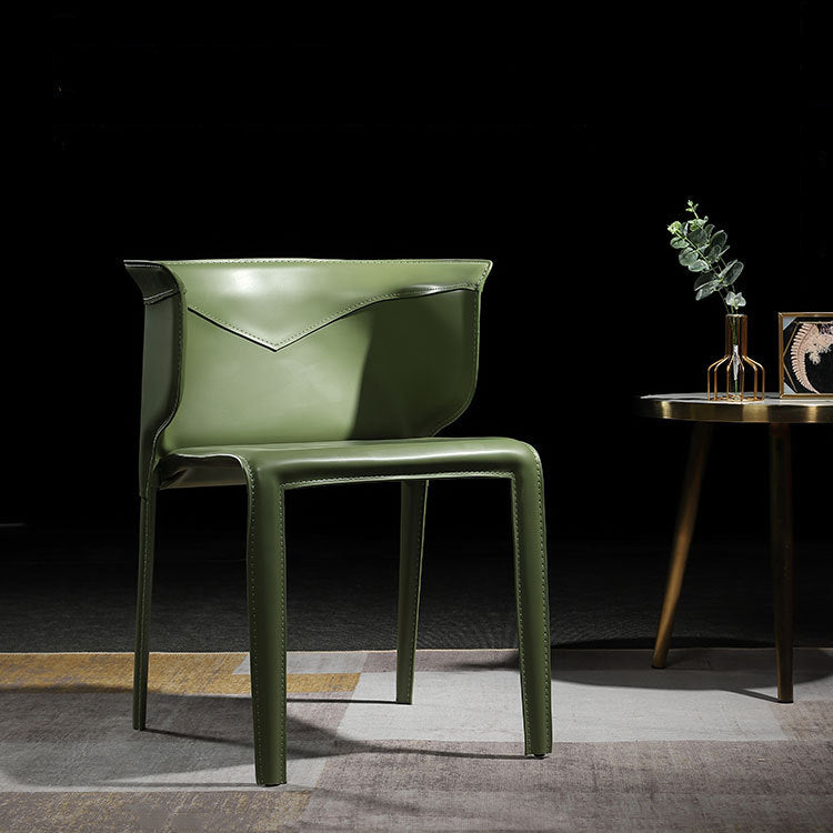 Contemporary Leather Dining Chair Arm Wingback Side Chair for Home Use Clearhalo 'Dining Chairs' 'Dining Tables & Seating' 'dining_chair' 'furn' 'furn_dining_chair' 'Furniture' 'Kitchen & Dining Furniture' 5716627