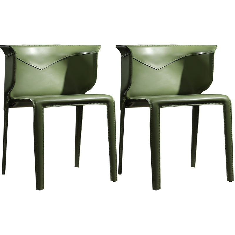 Contemporary Leather Dining Chair Arm Wingback Side Chair for Home Use Fruit Green 2 Piece Set Clearhalo 'Dining Chairs' 'Dining Tables & Seating' 'dining_chair' 'furn' 'furn_dining_chair' 'Furniture' 'Kitchen & Dining Furniture' 5716630