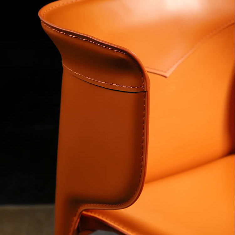 Contemporary Leather Dining Chair Arm Wingback Side Chair for Home Use Clearhalo 'Dining Chairs' 'Dining Tables & Seating' 'dining_chair' 'furn' 'furn_dining_chair' 'Furniture' 'Kitchen & Dining Furniture' 5716634