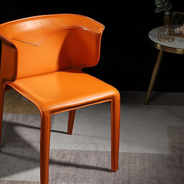 Contemporary Leather Dining Chair Arm Wingback Side Chair for Home Use Clearhalo 'Dining Chairs' 'Dining Tables & Seating' 'dining_chair' 'furn' 'furn_dining_chair' 'Furniture' 'Kitchen & Dining Furniture' 5716638