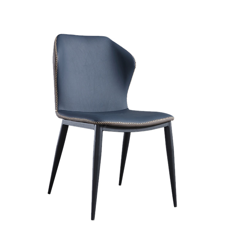 Industrial Wingback Armless Dining Chair Faux Leather Dining Chair for Kitchen