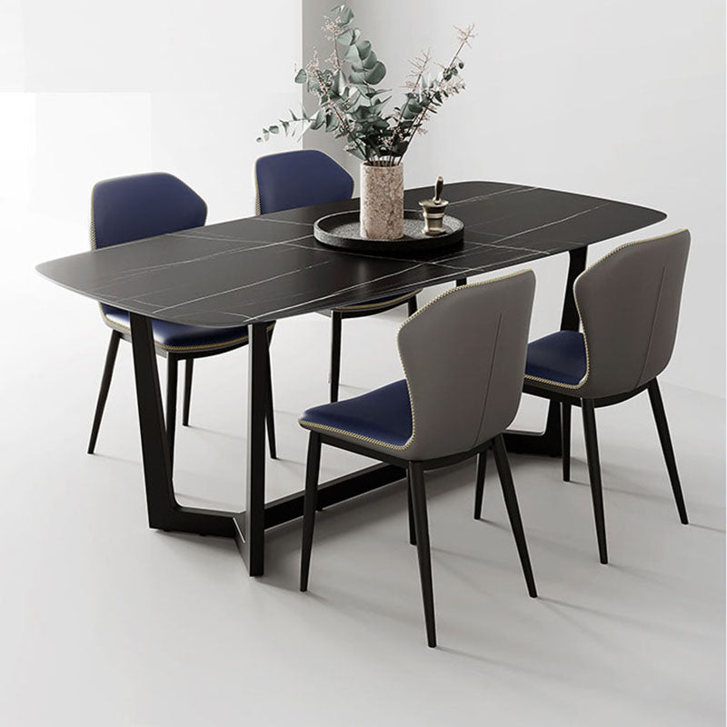 Industrial Wingback Armless Dining Chair Faux Leather Dining Chair for Kitchen