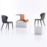 Industrial Wingback Armless Dining Chair Faux Leather Dining Chair for Kitchen