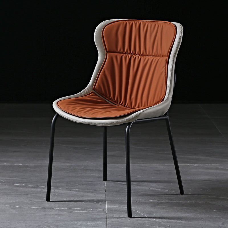 Industrial PU Leather Dining Chairs Solid Back Chair for Home Brown 1 Piece Clearhalo 'Dining Chairs' 'Dining Tables & Seating' 'dining_chair' 'furn' 'furn_dining_chair' 'Furniture' 'Kitchen & Dining Furniture' 5716706