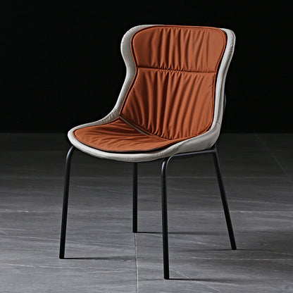 Industrial PU Leather Dining Chairs Solid Back Chair for Home Brown 1 Piece Clearhalo 'Dining Chairs' 'Dining Tables & Seating' 'dining_chair' 'furn' 'furn_dining_chair' 'Furniture' 'Kitchen & Dining Furniture' 5716706