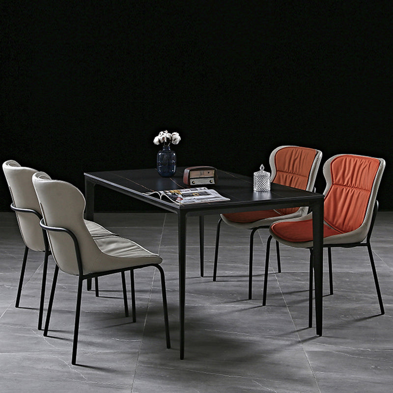 Industrial PU Leather Dining Chairs Solid Back Chair for Home Clearhalo 'Dining Chairs' 'Dining Tables & Seating' 'dining_chair' 'furn' 'furn_dining_chair' 'Furniture' 'Kitchen & Dining Furniture' 5716709