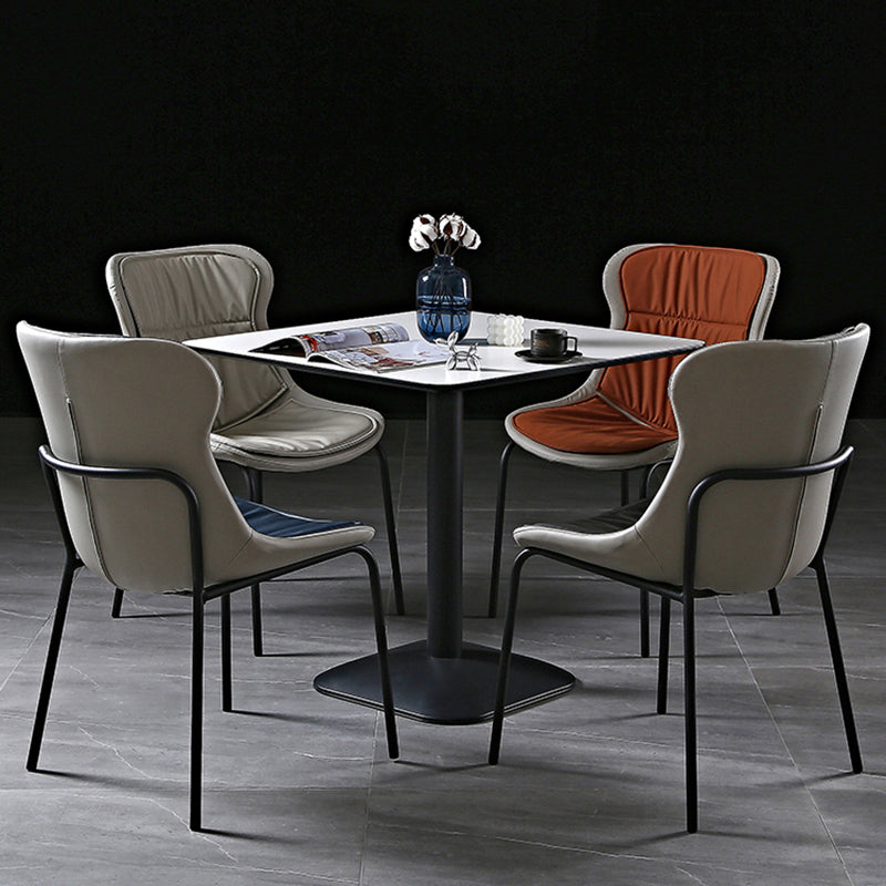 Industrial PU Leather Dining Chairs Solid Back Chair for Home Clearhalo 'Dining Chairs' 'Dining Tables & Seating' 'dining_chair' 'furn' 'furn_dining_chair' 'Furniture' 'Kitchen & Dining Furniture' 5716717