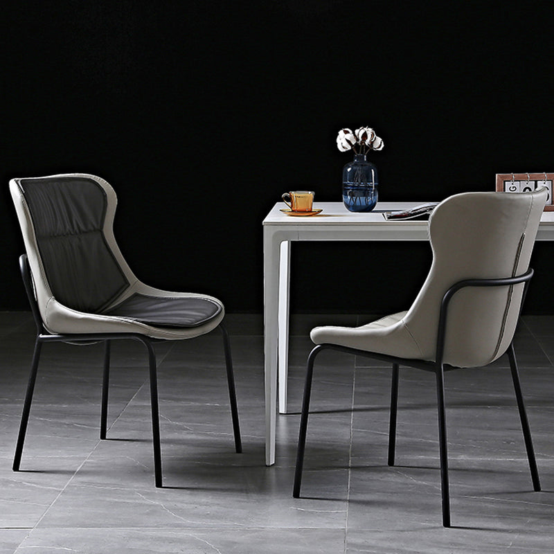 Industrial PU Leather Dining Chairs Solid Back Chair for Home Clearhalo 'Dining Chairs' 'Dining Tables & Seating' 'dining_chair' 'furn' 'furn_dining_chair' 'Furniture' 'Kitchen & Dining Furniture' 5716718
