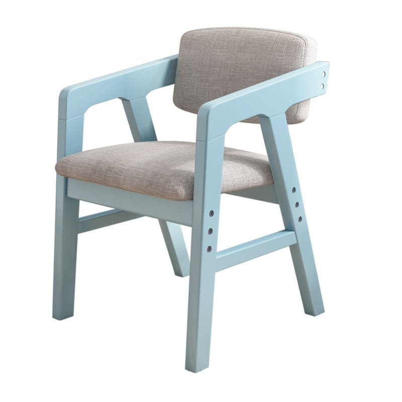 Contemporary Kitchen Chairs Dining Arm Side Chair with Wooden Legs Blue 1 Piece Clearhalo 'Dining Chairs' 'Dining Tables & Seating' 'dining_chair' 'furn' 'furn_dining_chair' 'Furniture' 'Kitchen & Dining Furniture' 5716752