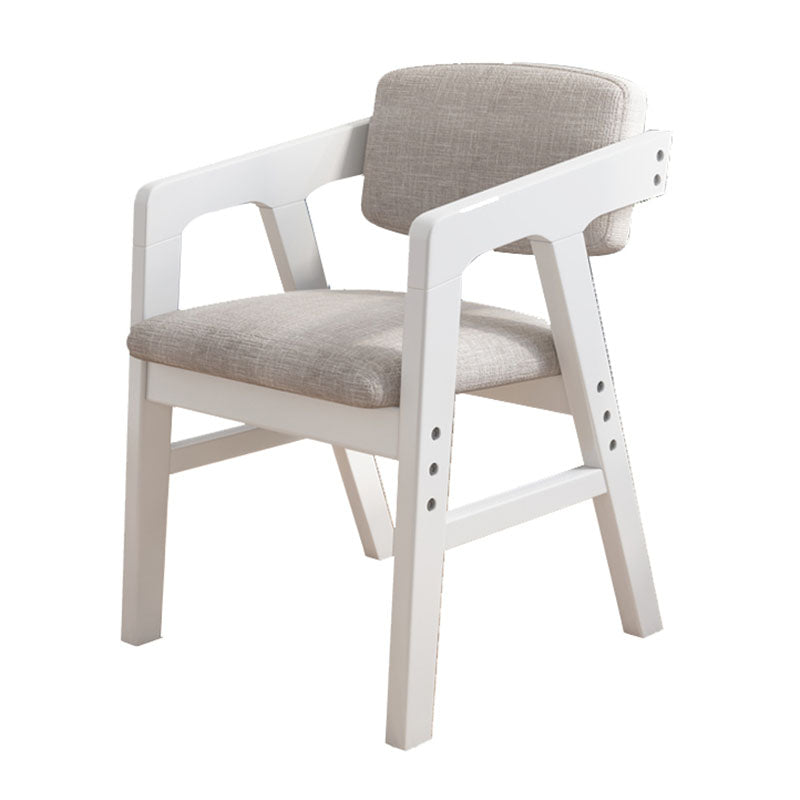 Contemporary Kitchen Chairs Dining Arm Side Chair with Wooden Legs White 1 Piece Clearhalo 'Dining Chairs' 'Dining Tables & Seating' 'dining_chair' 'furn' 'furn_dining_chair' 'Furniture' 'Kitchen & Dining Furniture' 5716753