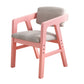 Contemporary Kitchen Chairs Dining Arm Side Chair with Wooden Legs Pink 1 Piece Clearhalo 'Dining Chairs' 'Dining Tables & Seating' 'dining_chair' 'furn' 'furn_dining_chair' 'Furniture' 'Kitchen & Dining Furniture' 5716759