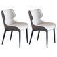 Contemporary Style Chair Dining Arm Wingback Side Chair with Metal Legs for Kitchen Gray-White 2 Piece Set Clearhalo 'Dining Chairs' 'Dining Tables & Seating' 'dining_chair' 'furn' 'furn_dining_chair' 'Furniture' 'Kitchen & Dining Furniture' 5716786