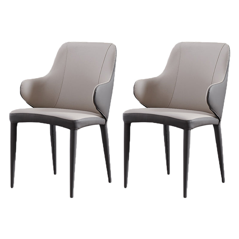 Contemporary Metal Dining Chair Upholstered Arm Chair for Restaurant Use Off-White 2 Piece Set Clearhalo 'Dining Chairs' 'Dining Tables & Seating' 'dining_chair' 'furn' 'furn_dining_chair' 'Furniture' 'Kitchen & Dining Furniture' 5716811