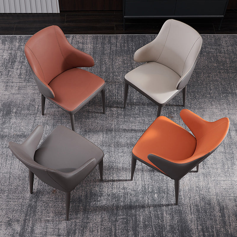 Contemporary Metal Dining Chair Upholstered Arm Chair for Restaurant Use Clearhalo 'Dining Chairs' 'Dining Tables & Seating' 'dining_chair' 'furn' 'furn_dining_chair' 'Furniture' 'Kitchen & Dining Furniture' 5716813