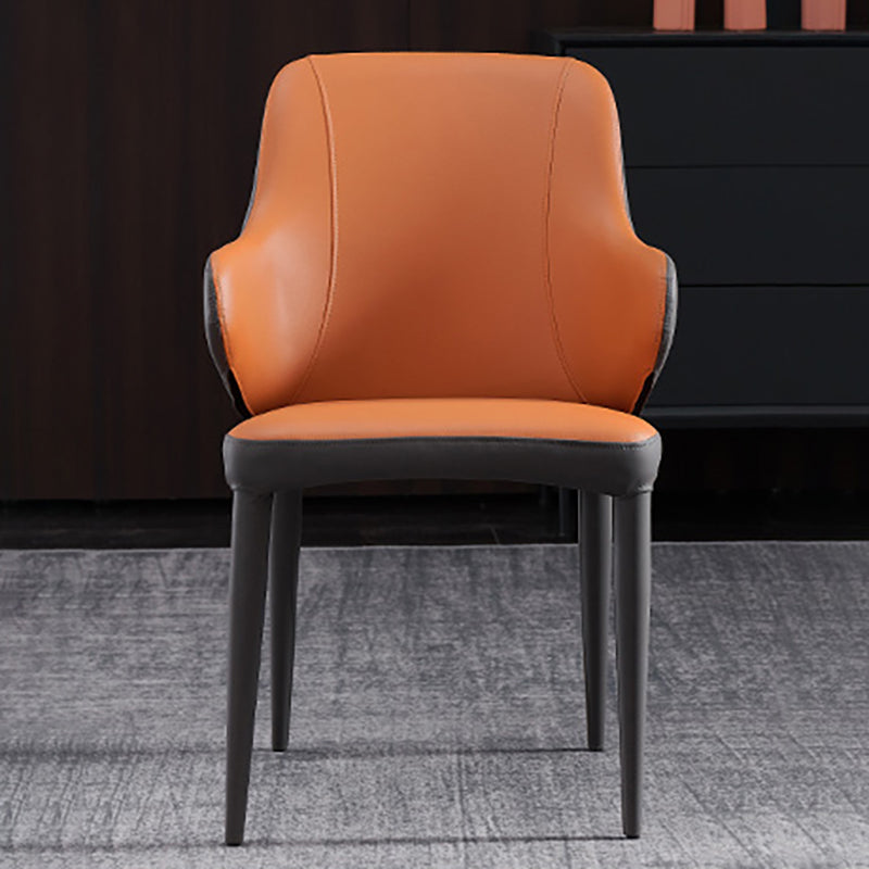 Contemporary Metal Dining Chair Upholstered Arm Chair for Restaurant Use Clearhalo 'Dining Chairs' 'Dining Tables & Seating' 'dining_chair' 'furn' 'furn_dining_chair' 'Furniture' 'Kitchen & Dining Furniture' 5716817