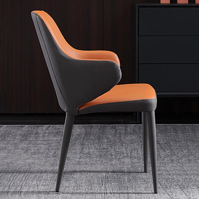 Contemporary Metal Dining Chair Upholstered Arm Chair for Restaurant Use Clearhalo 'Dining Chairs' 'Dining Tables & Seating' 'dining_chair' 'furn' 'furn_dining_chair' 'Furniture' 'Kitchen & Dining Furniture' 5716824