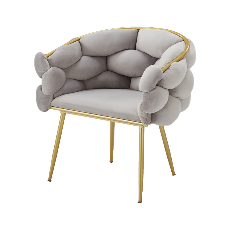 Scandinavische luxe gestoffeerde armloze eetkamerstoelen stoere rugstoel