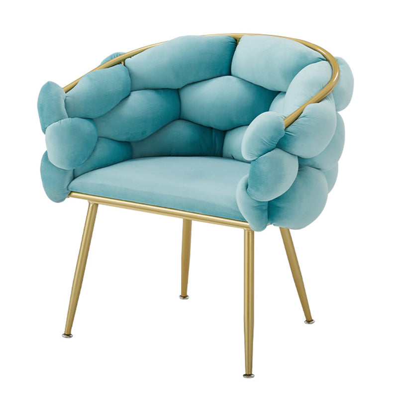 Scandinavische luxe gestoffeerde armloze eetkamerstoelen stoere rugstoel